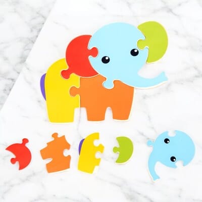 Puzzle en Bois - PuzzlePals™ - Éléphant