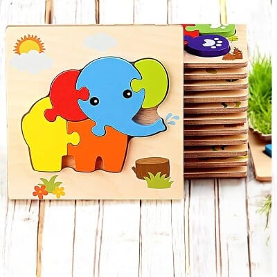 Puzzle en Bois - PuzzlePals™ - Éléphant