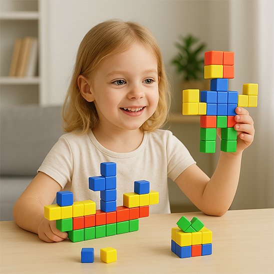 Jeu de construction magnétique | Cubes magnétiques multicolore